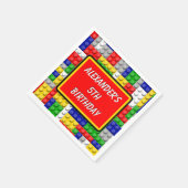 建物ブロックブリックプライマリボーイの誕生日/パーティー スタンダードカクテルナプキン (角)
