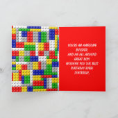 建物ブロックブリッ頭が切れるクボーイ誕生日 カード (内部)