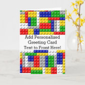 建物ブロックプライマリーカラーボーイの誕生日/パーティー カード (黄色い花)