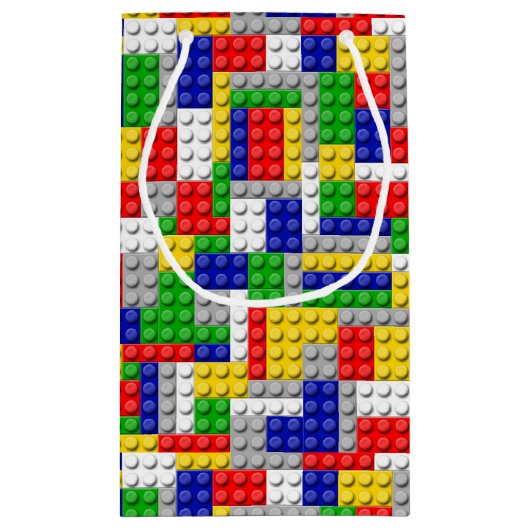 建物ブロックプライマリーカラーボーイの誕生日/パーティー スモールペーパーバッグ (裏面)