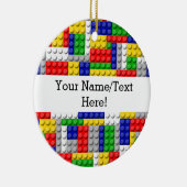 建物ブロックプライマリーカラーボーイの誕生日/パーティー セラミックオーナメント (右)