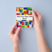 建物ブロックプライマリーカラーボーイの誕生日/パーティー チラシ (手)