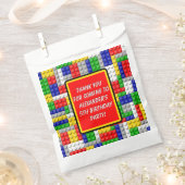 建物ブロックプライマリーカラーボーイの誕生日/パーティー フェイバーバッグ (クリップ留めされた状態)