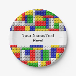 建物ブロックプライマリーカラーボーイの誕生日/パーティー ペーパープレート