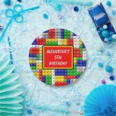 建物ブロックプライマリーカラーボーイの誕生日/パーティー ペーパープレート (パーティー)