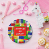 建物ブロックプライマリーカラーボーイの誕生日/パーティー ペーパープレート (パーティー)