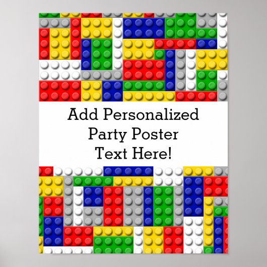 建物ブロックプライマリーカラーボーイの誕生日/パーティー ポスター (正面)