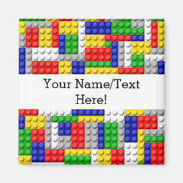 建物ブロックプライマリーカラーボーイの誕生日/パーティー マグネット