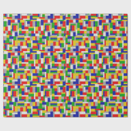 建物ブロックプライマリーカラーボーイの誕生日/パーティー ラッピングペーパー