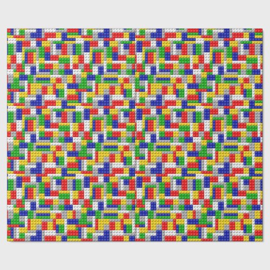 建物ブロックプライマリーカラーボーイの誕生日/パーティー ラッピングペーパー (シーム)