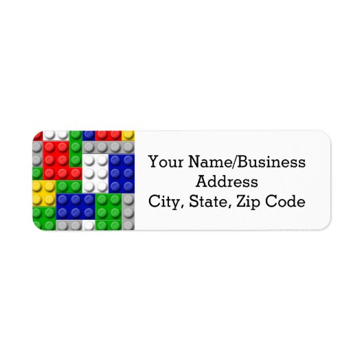 建物ブロックプライマリーカラーボーイの誕生日/パーティー ラベル (正面)