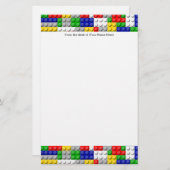 建物ブロックプライマリーカラーボーイの誕生日/パーティー 便箋 (正面/裏面)