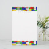 建物ブロックプライマリーカラーボーイの誕生日/パーティー 便箋 (スタンド正面)
