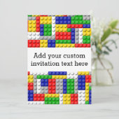 建物ブロックプライマリーカラーボーイの誕生日/パーティー 招待状 (スタンド正面)