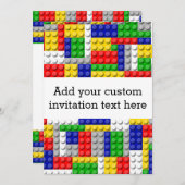 建物ブロックプライマリーカラーボーイの誕生日/パーティー 招待状 (正面/裏面)