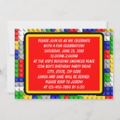 建物ブロックプライマリーカラーボーイの誕生日/パーティー 招待状 (裏面)