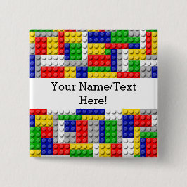 建物ブロックプライマリーカラーボーイの誕生日/パーティー 缶バッジ