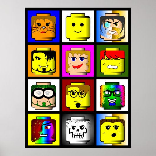 建物ブロックヘッズポスター ポスター (正面)