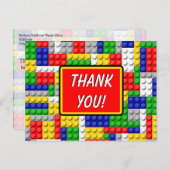 建物ブロックボーイズ誕生日パーティーありがとうメモ ポストカード (正面/裏面)