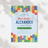 建物ブロックボーイ誕生日パーティーの招待 招待状