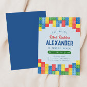 建物ブロックボーイ誕生日パーティーの招待 招待状