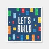 建物ブロックボーイ誕生日 スタンダードカクテルナプキン (正面)