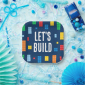 建物ブロックボーイ誕生日 ペーパープレート (パーティー)