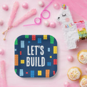 建物ブロックボーイ誕生日 ペーパープレート (パーティー)