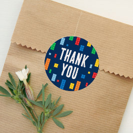 建物ブロックボーイ誕生日 ラウンドシール