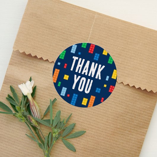 建物ブロックボーイ誕生日 ラウンドシール