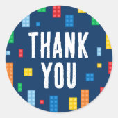 建物ブロックボーイ誕生日 ラウンドシール (正面)