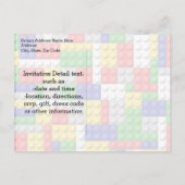 建物ブロック少年の誕生日パーティーの招待 インビテーションポストカード (裏面)