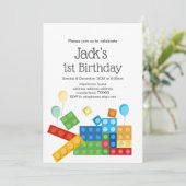 建物ブロック少年の誕生日 招待状 (スタンド正面)