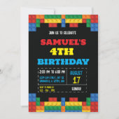 建物ブロック建築誕生日 招待状 (正面)