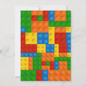 建物ブロック招待状、ブロック誕生日パーティー 招待状 (裏面)