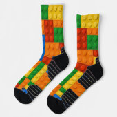 建物ブロック模様のスキントイレブ遊リック ソックス (左)