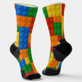 建物ブロック模様のスキントイレブ遊リック ソックス (傾斜あり)