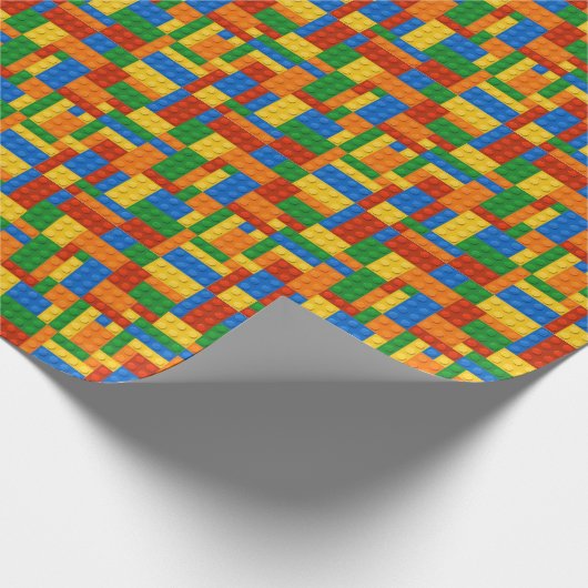 建物ブロック模様のスキントイレブ遊リック ラッピングペーパー (角)