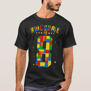 建物ブロック素晴らしレンガ8歳バレット Tシャツ