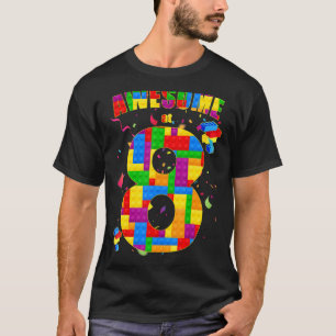 建物ブロック素晴らしレンガ8歳バレット Tシャツ