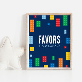 建物ブロック誕生日の優先記号 ポスター