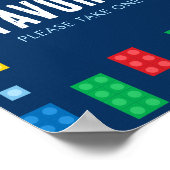 建物ブロック誕生日の優先記号 ポスター (角)