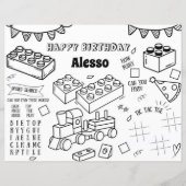 建物ブロック誕生日カラーリングページパーティーの好意 (正面)