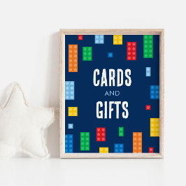 建物ブロック誕生日カードとギフトサイン ポスター
