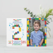 建物ブロック誕生日ブリック2年招待状 招待状 (スタンド正面)