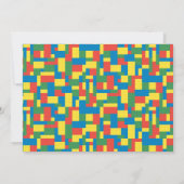 建物ブロック誕生日ブリック4年招待状 招待状 (裏面)