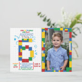 建物ブロック誕生日ブリック6年招待状 招待状 (スタンド正面)