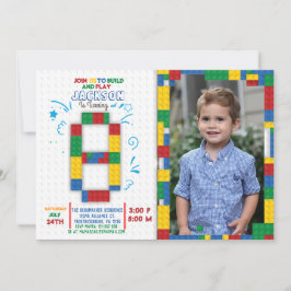 建物ブロック誕生日ブリック8年招待状 招待状