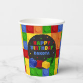 建物ブロック誕生日ボーイブリック紙カップ 紙コップ (裏面)