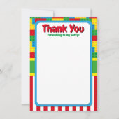 建物ブロック誕生日レンガパーティーベビーシャワー サンキューカード (正面)